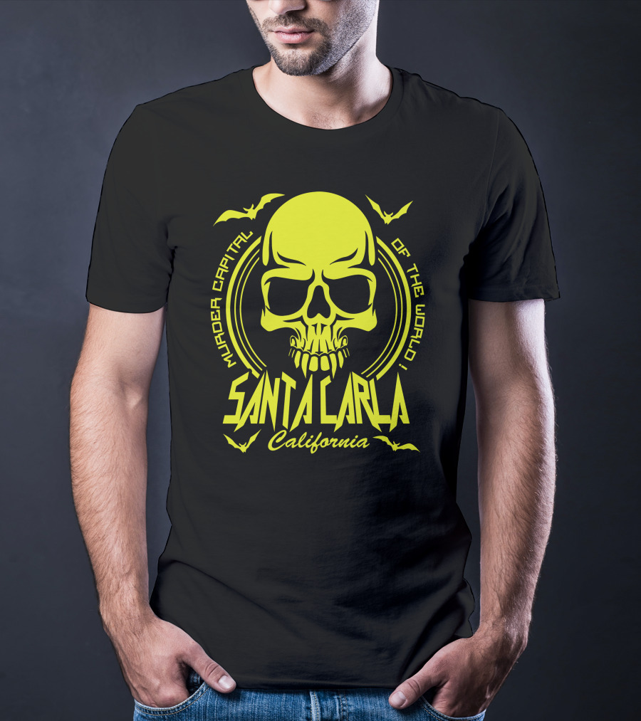 Santa Carla California Murder Capital Of The World Skull Bats T-Shirt