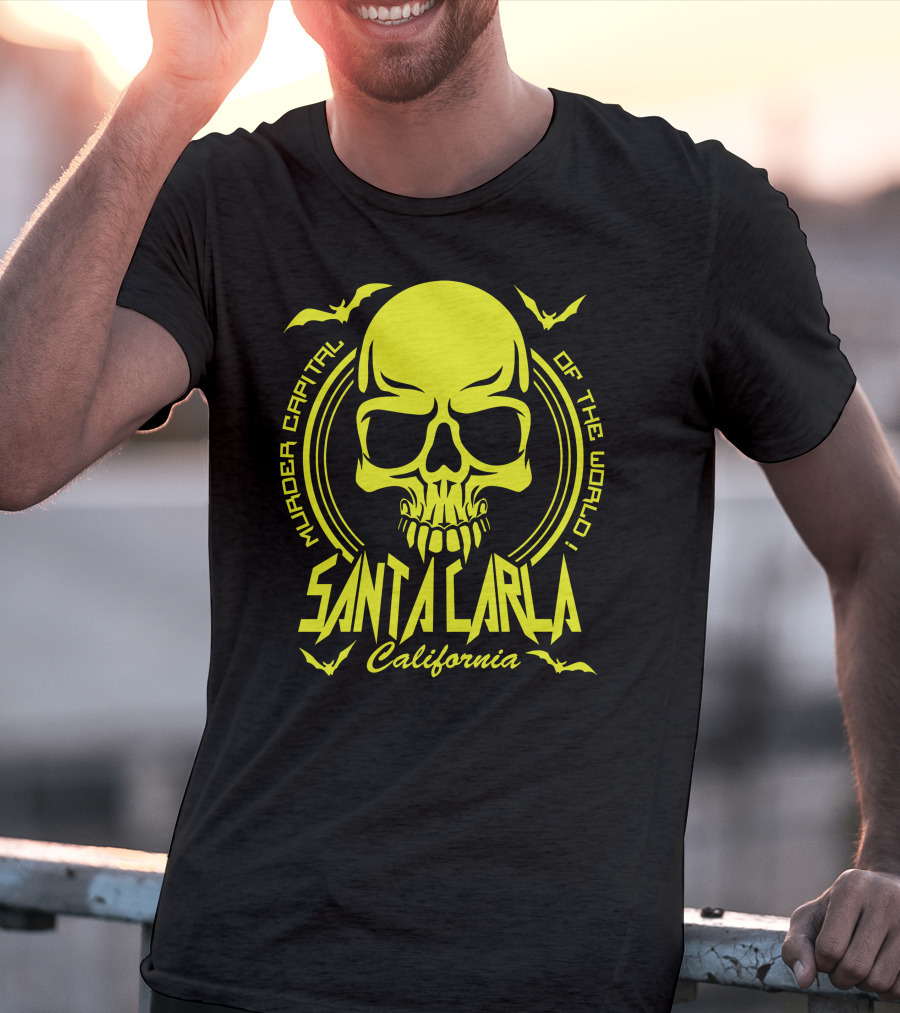 Santa Carla California Murder Capital Of The World Skull Bats T-Shirt