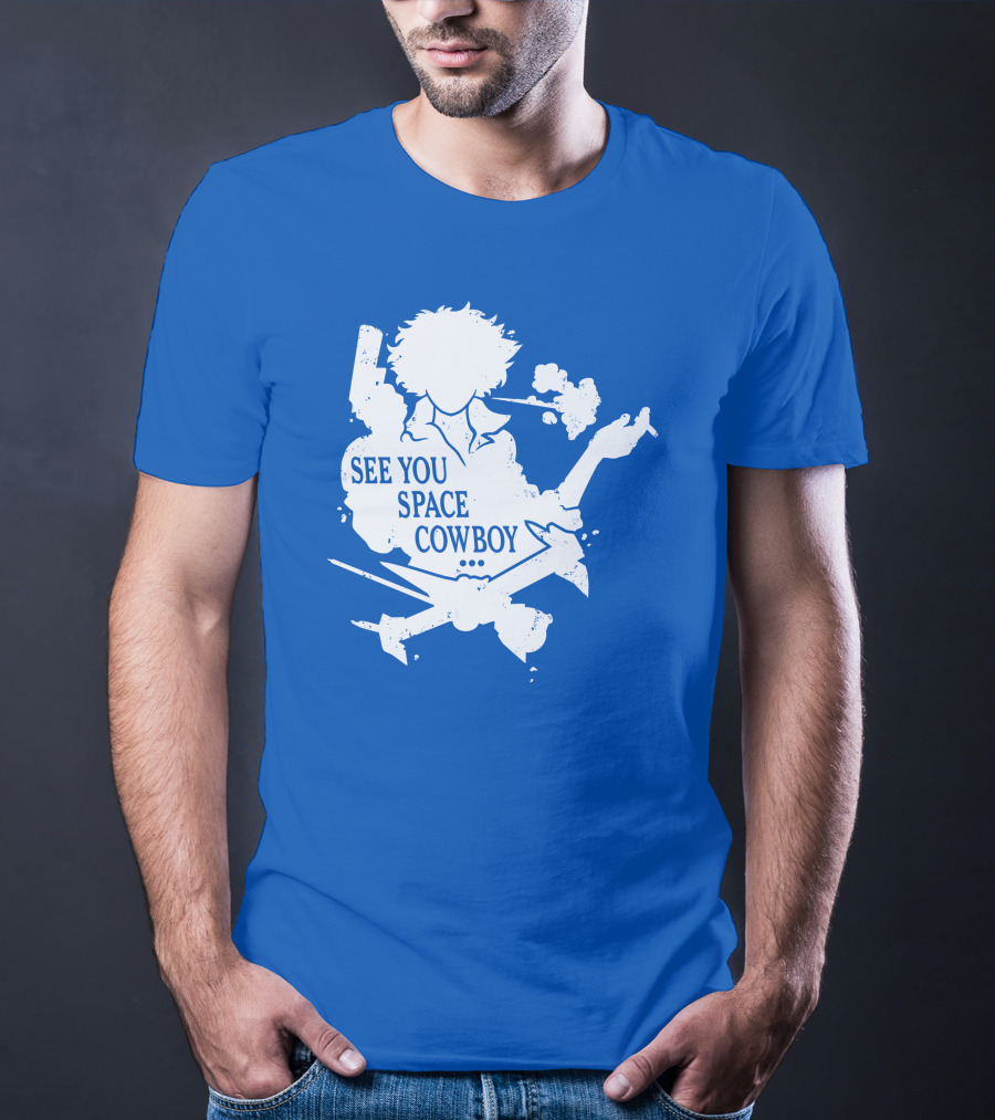 SEE YOU SPACE COWBOY Spike Silhouette Smoking Scene T-Shirt