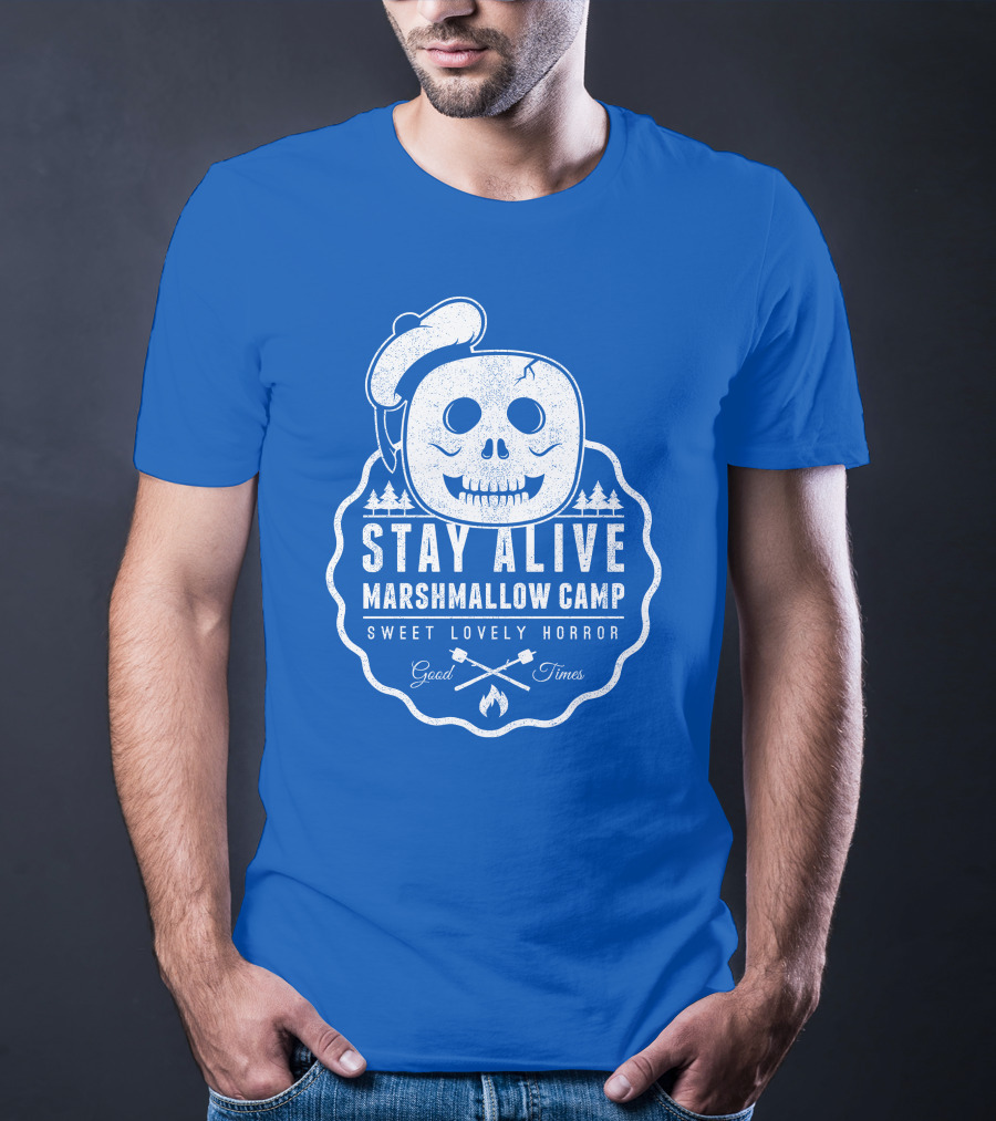 STAY ALIVE MARSHMALLOW CAMP SWEET LOVELY HORROR GOOD TIMES T-Shirt