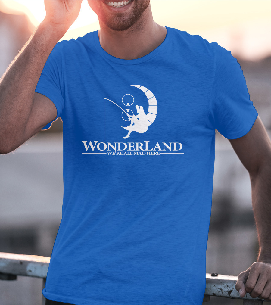 Wonderland We're All Mad Here Moon Fishing T-Shirt