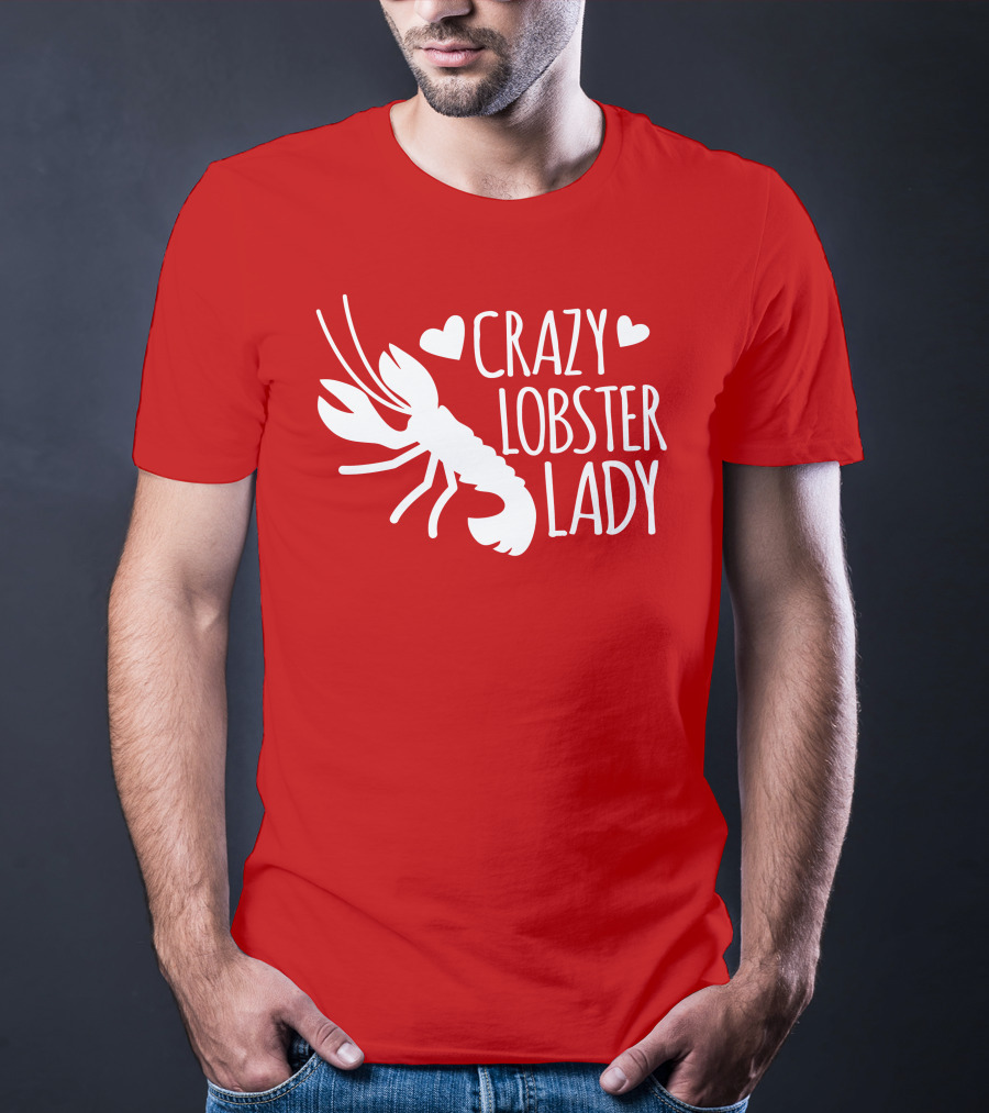 Crazy Lobster Lady With Hearts T-Shirt