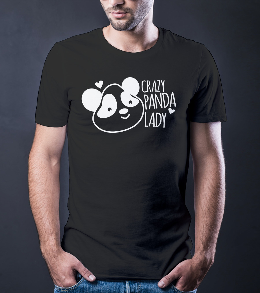 CRAZY PANDA LADY Heart T-Shirt