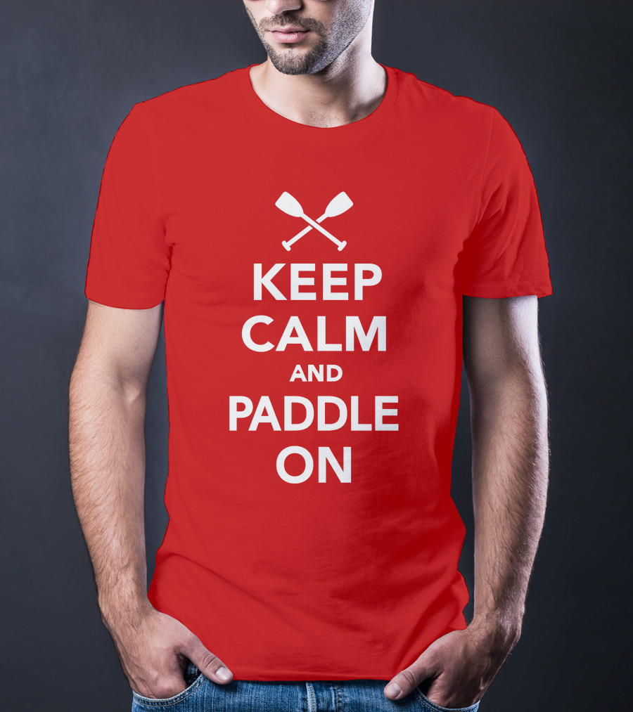 Keep Calm And Paddle On With Crossed Paddles Icon T-Shirt