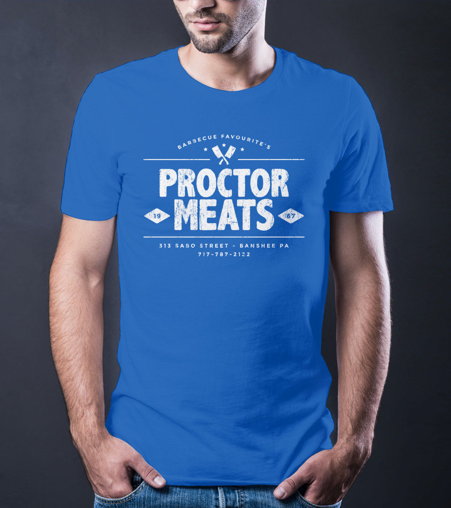 BARBECUE FAVOURITE'S PROCTOR MEATS 313 SABO STREET BANSHEE PA 717-787-2122 1967 WORN LOOK T-Shirt
