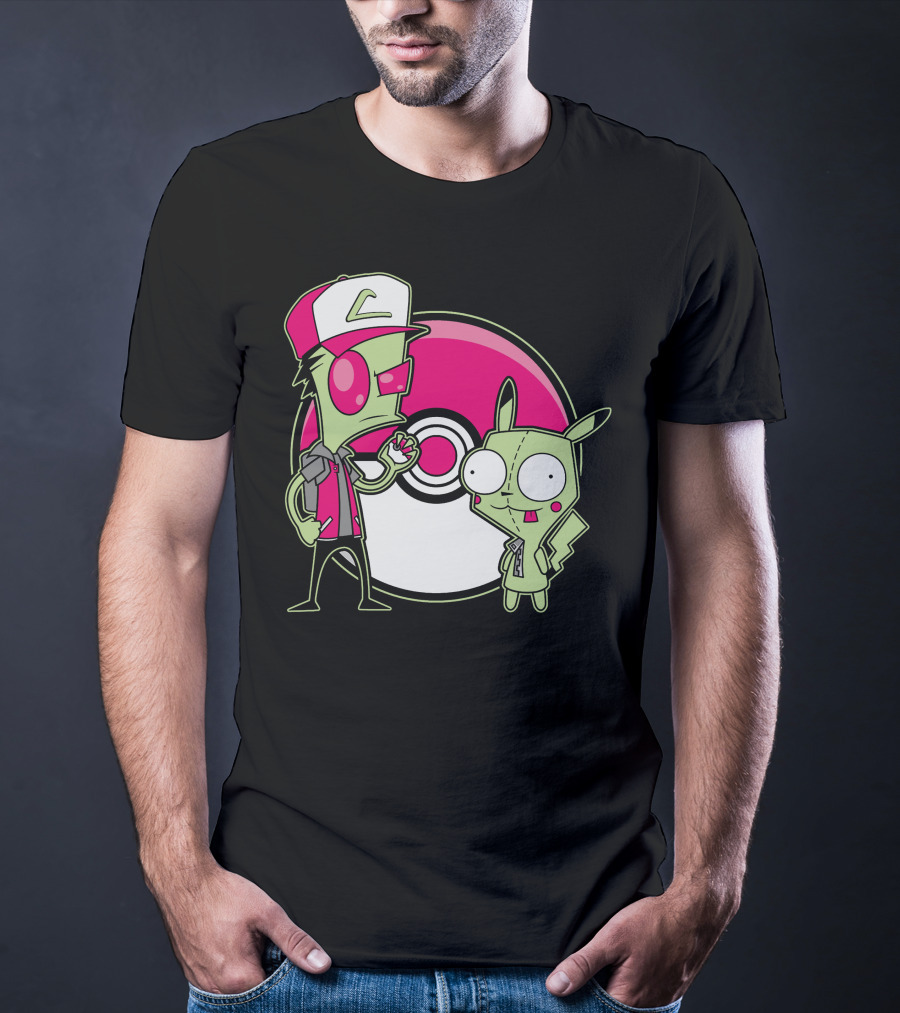 Zombie Pokemon Trainer And Creature With Poke Ball T-Shirt