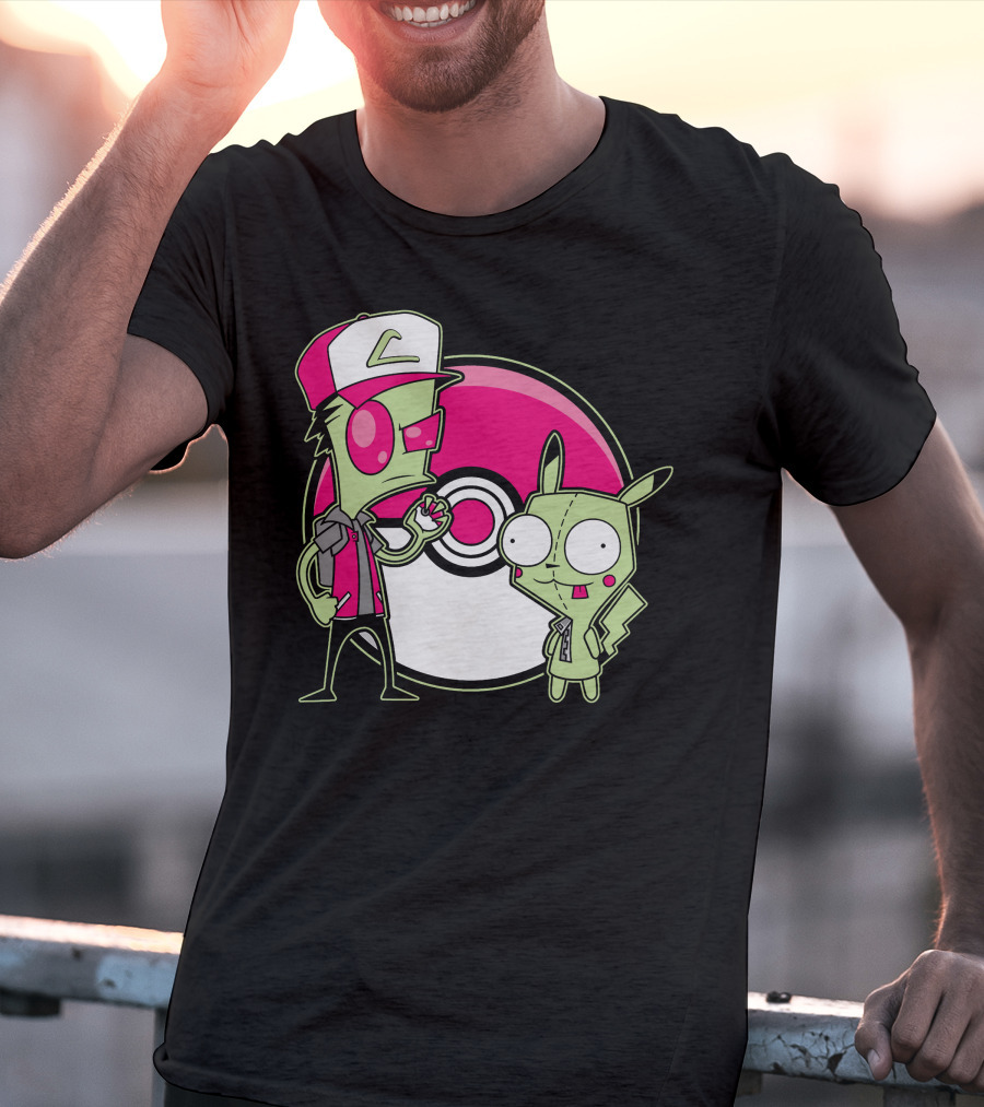 Zombie Pokemon Trainer And Creature With Poke Ball T-Shirt