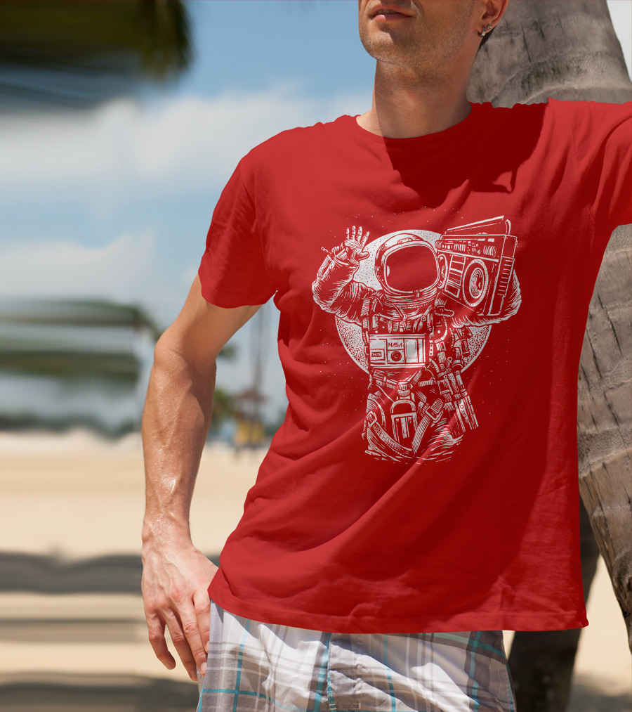 NASA Astronaut With Boombox Space T-Shirt