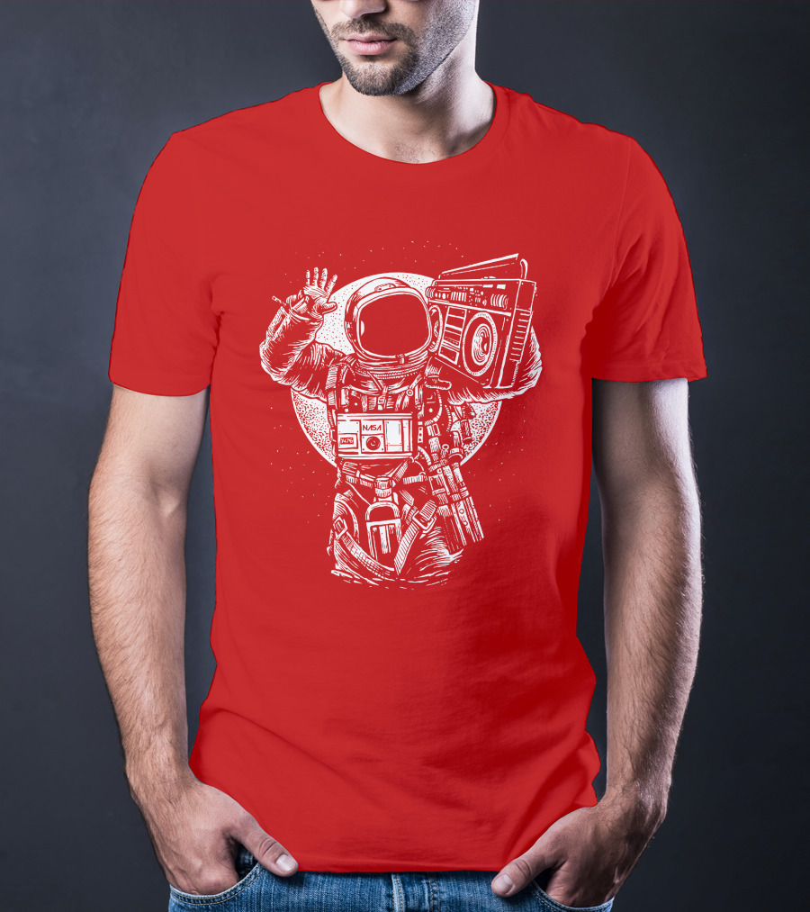 NASA Astronaut With Boombox Space T-Shirt
