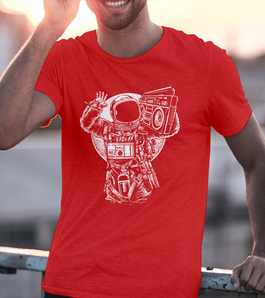 NASA Astronaut With Boombox Space T-Shirt