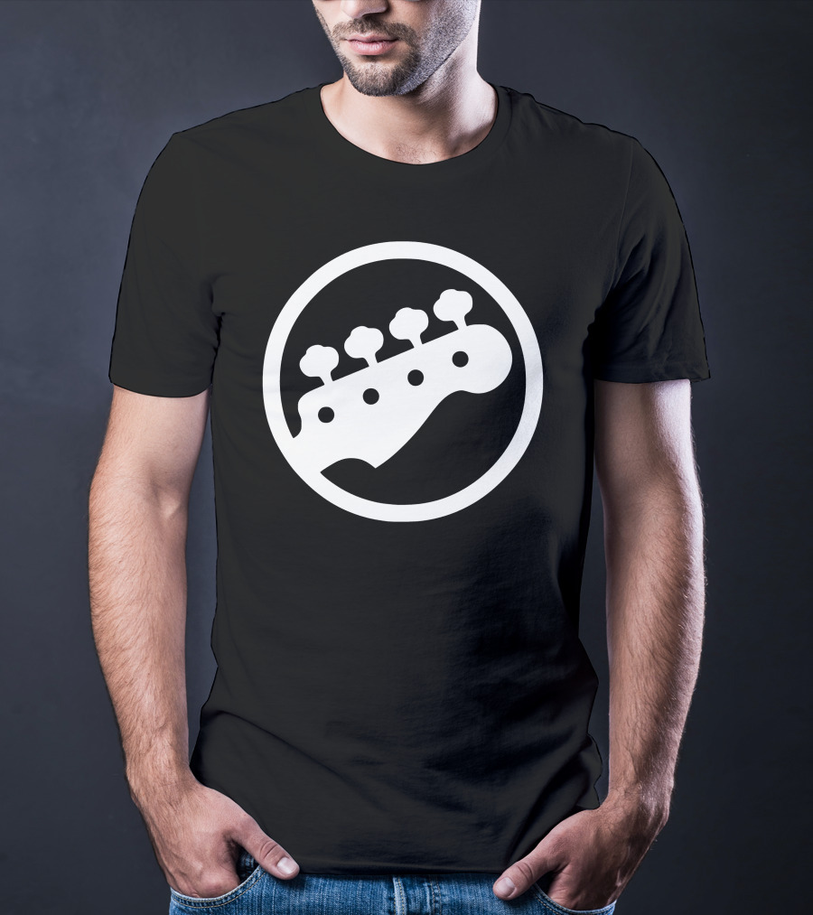 Bass Guitar Player Tuning Pegs Circle T-Shirt