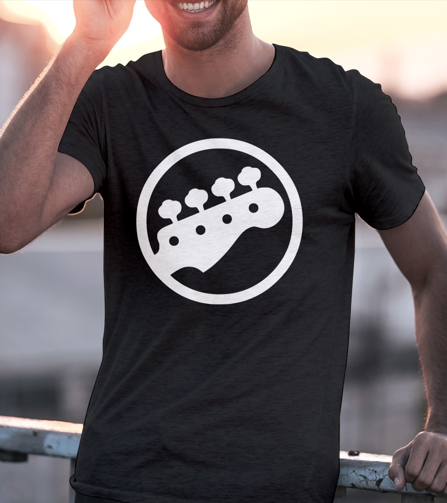 Bass Guitar Player Tuning Pegs Circle T-Shirt