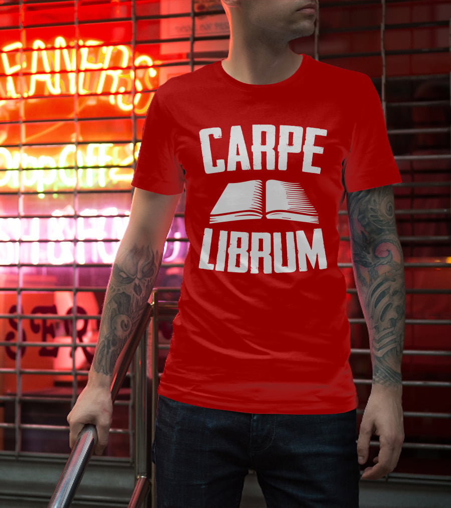 Carpe Librum Open Book Typography T-Shirt
