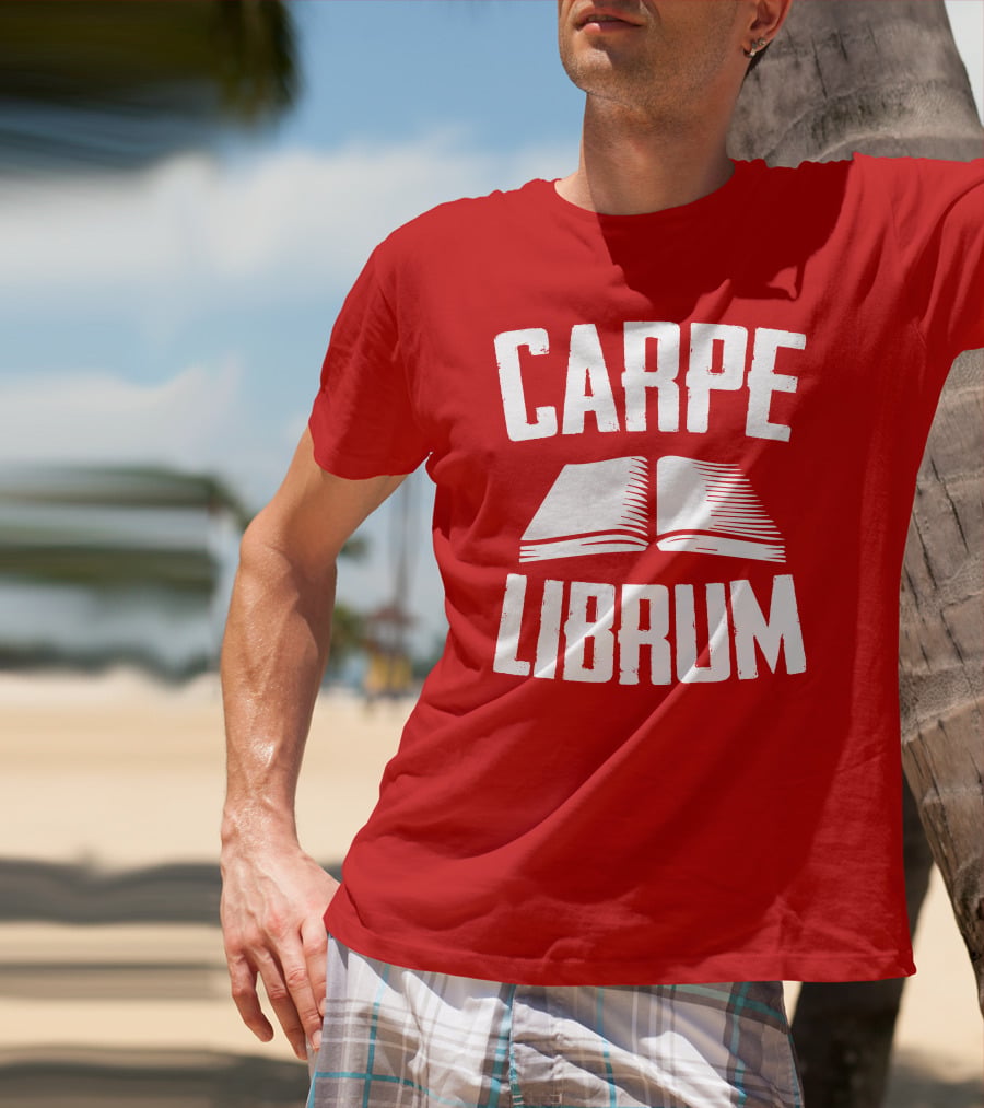 Carpe Librum Open Book Typography T-Shirt