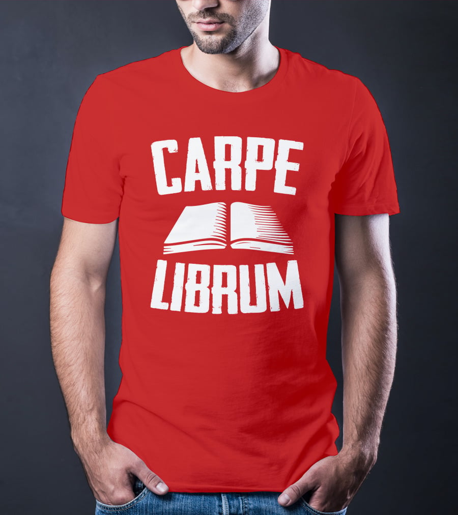 Carpe Librum Open Book Typography T-Shirt