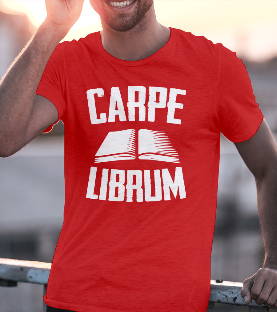 Carpe Librum Open Book Typography T-Shirt