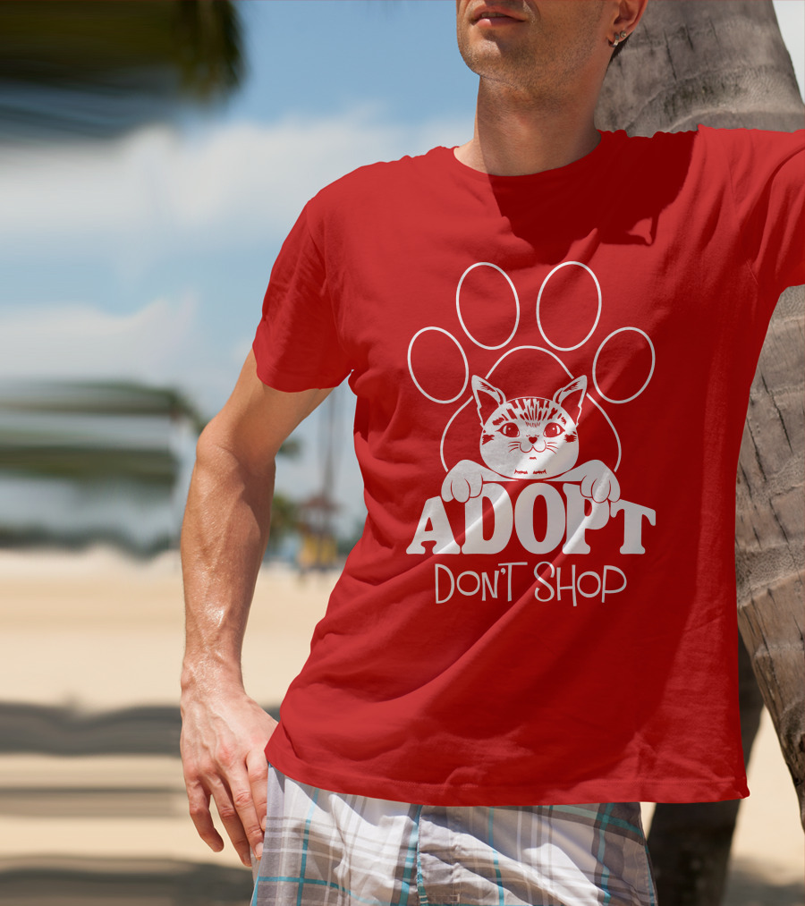 Cat Paw Adopt Don't Shop T-Shirt