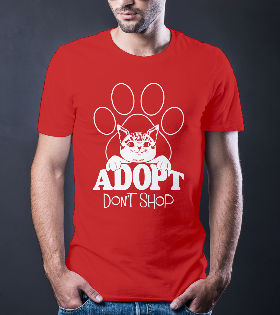 Cat Paw Adopt Don't Shop T-Shirt