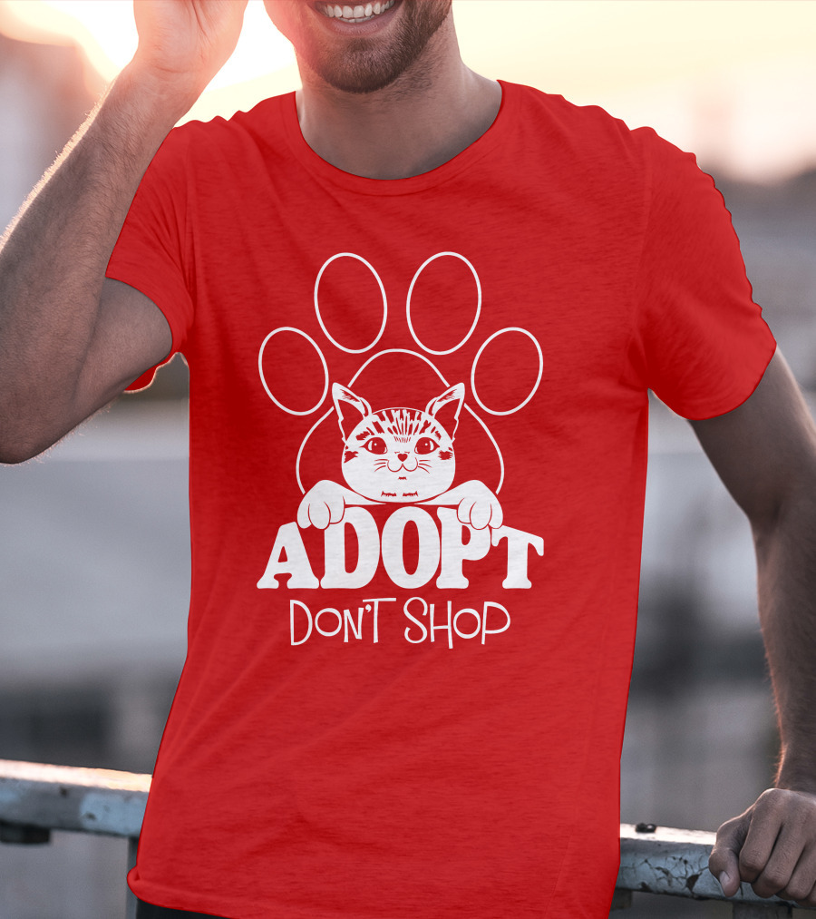 Cat Paw Adopt Don't Shop T-Shirt