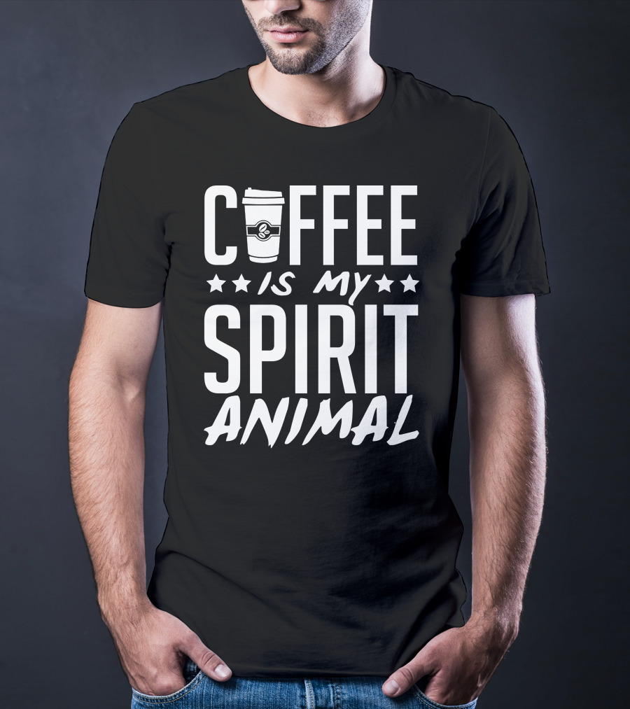 Coffee Is My Spirit Animal Coffee Cup Stars T-Shirt
