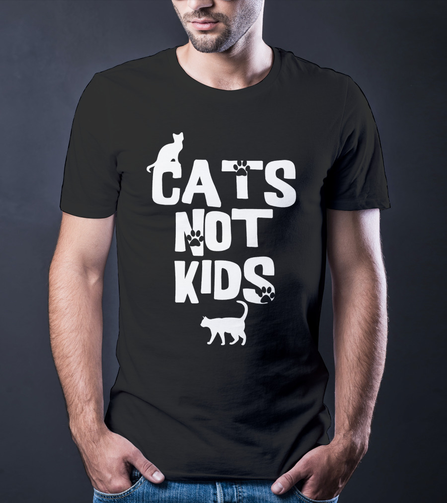 Cats Not Kids Paw Prints T-Shirt