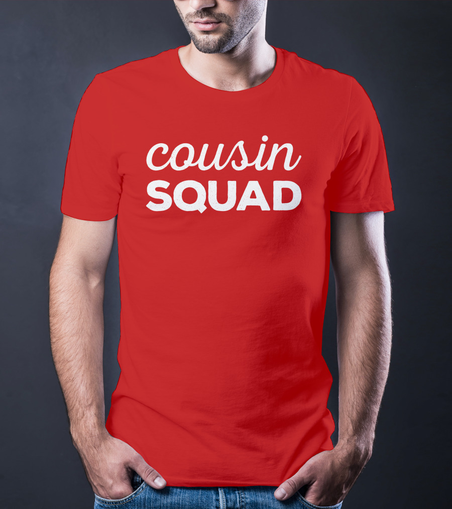 Cousin Squad Red Bold Text Family Team Bonding T-Shirt