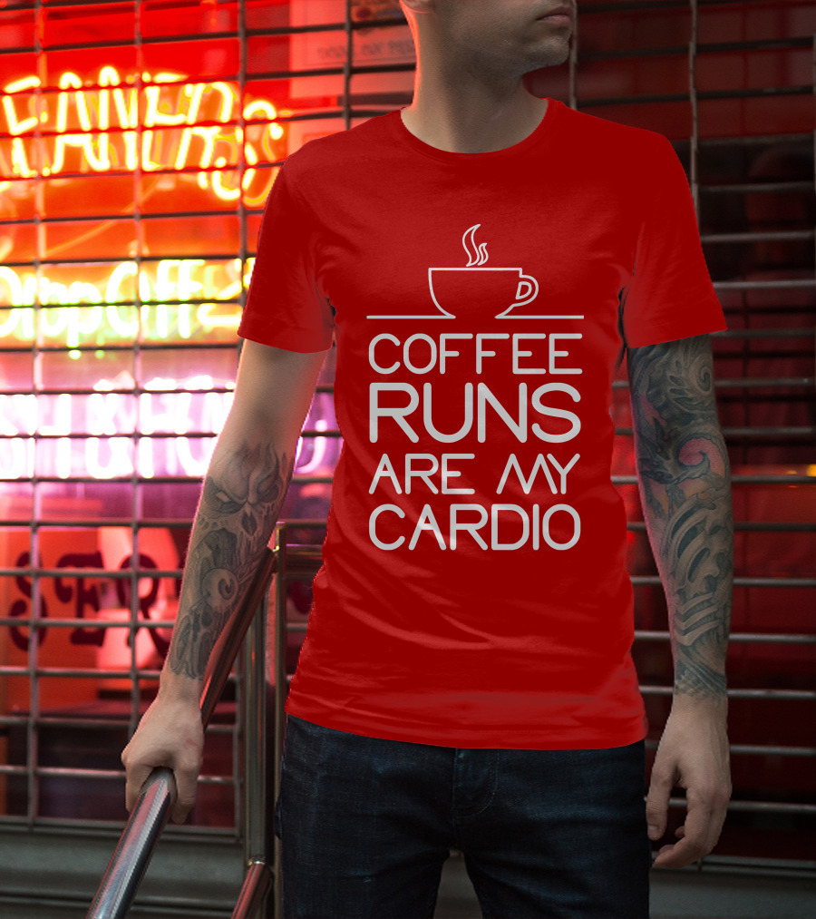 Coffee Runs Are My Cardio Cup Icon T-Shirt