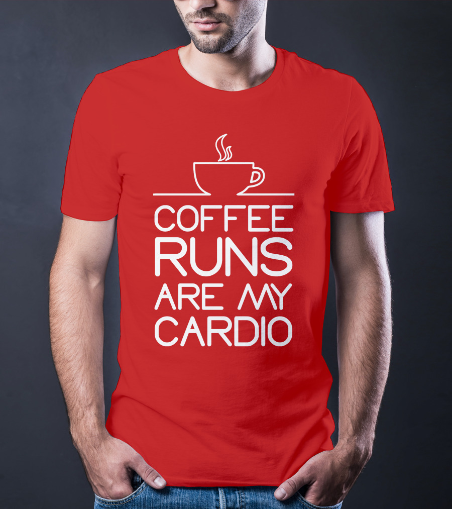 Coffee Runs Are My Cardio Cup Icon T-Shirt