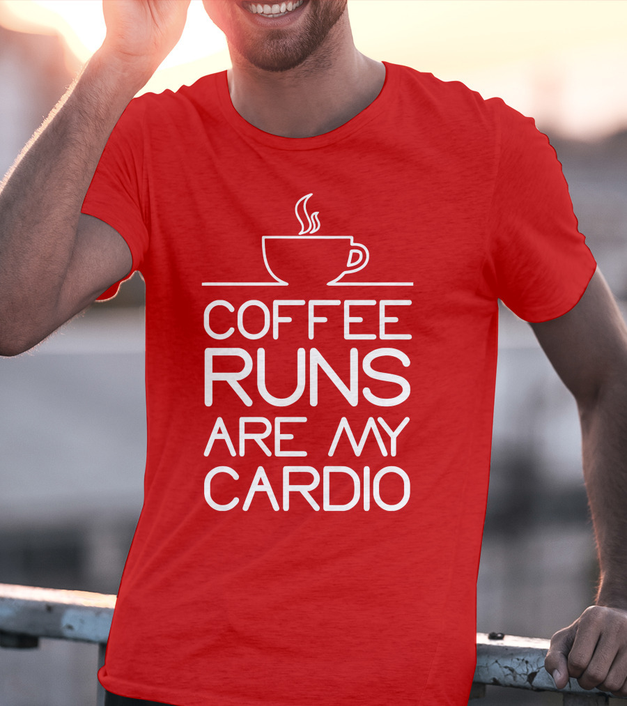 Coffee Runs Are My Cardio Cup Icon T-Shirt