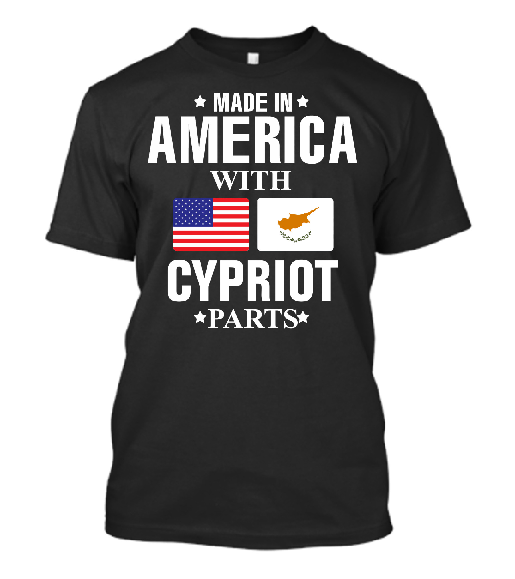 Made In America With Cypriot Parts USA Cyprus Flags T-Shirt