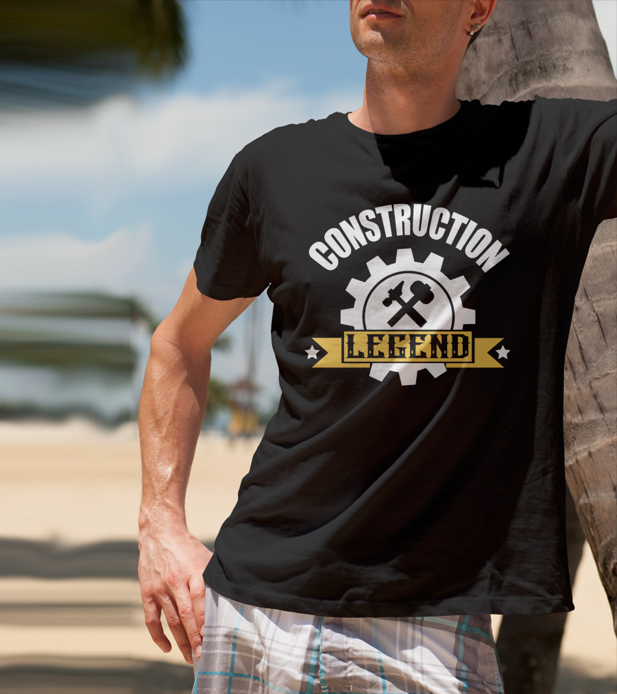Construction Gear Cog Crossed Tools Legend T-Shirt