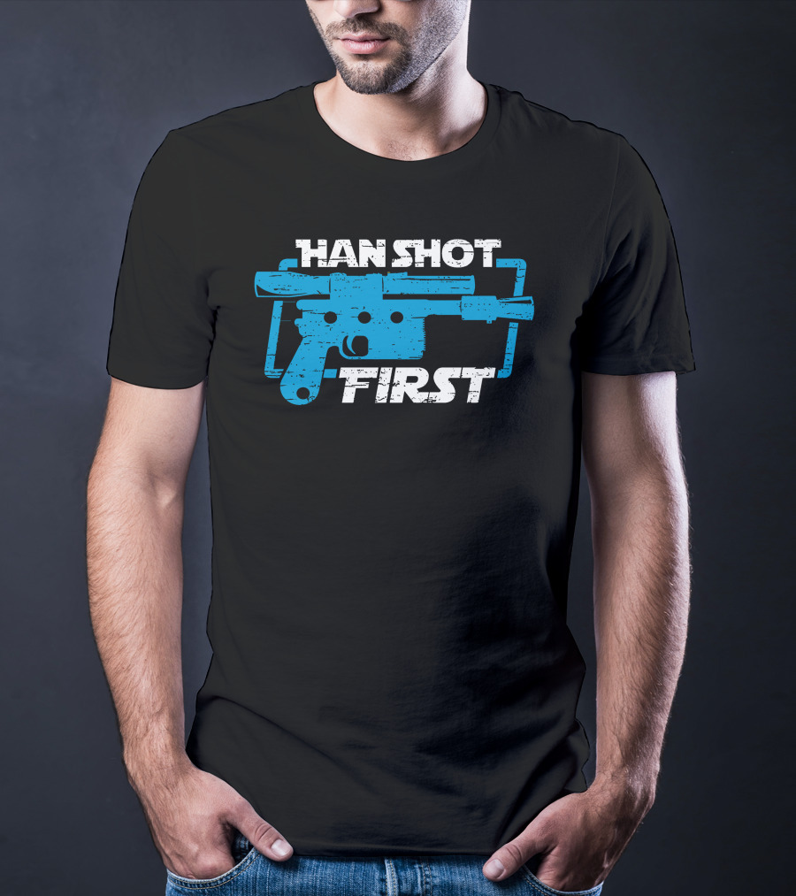 Han Shot First Blue Blaster T-Shirt