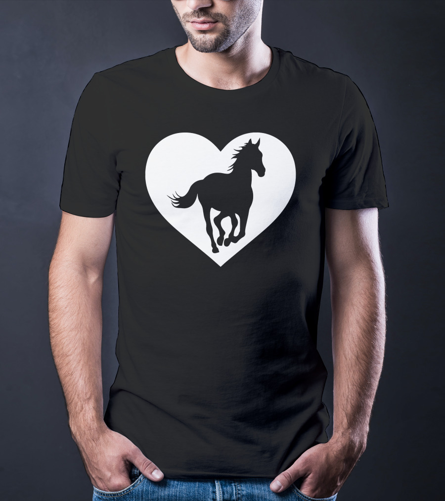 Heart Horse Silhouette Icon T-Shirt
