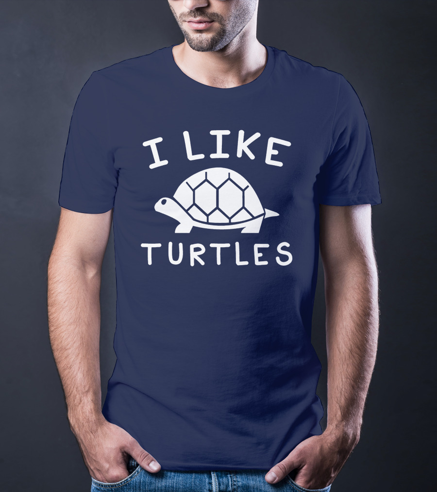 I Like Turtles Funny Tortoise Lover Geometric T-Shirt