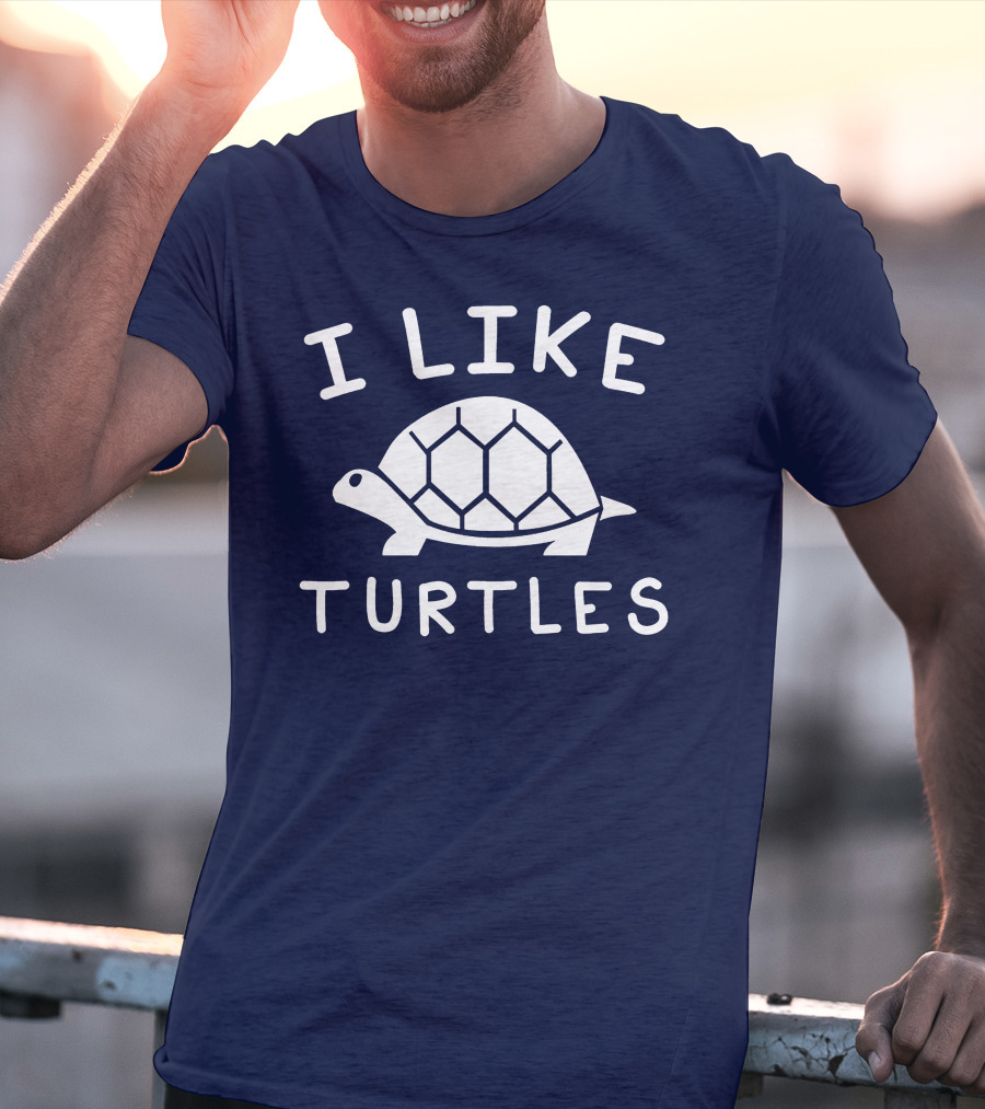 I Like Turtles Funny Tortoise Lover Geometric T-Shirt