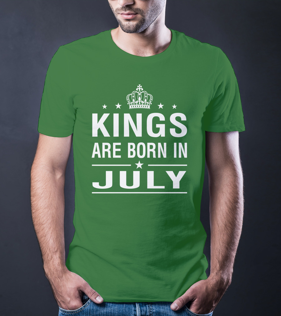 Kings Are Born In July Crown Stars T-Shirt