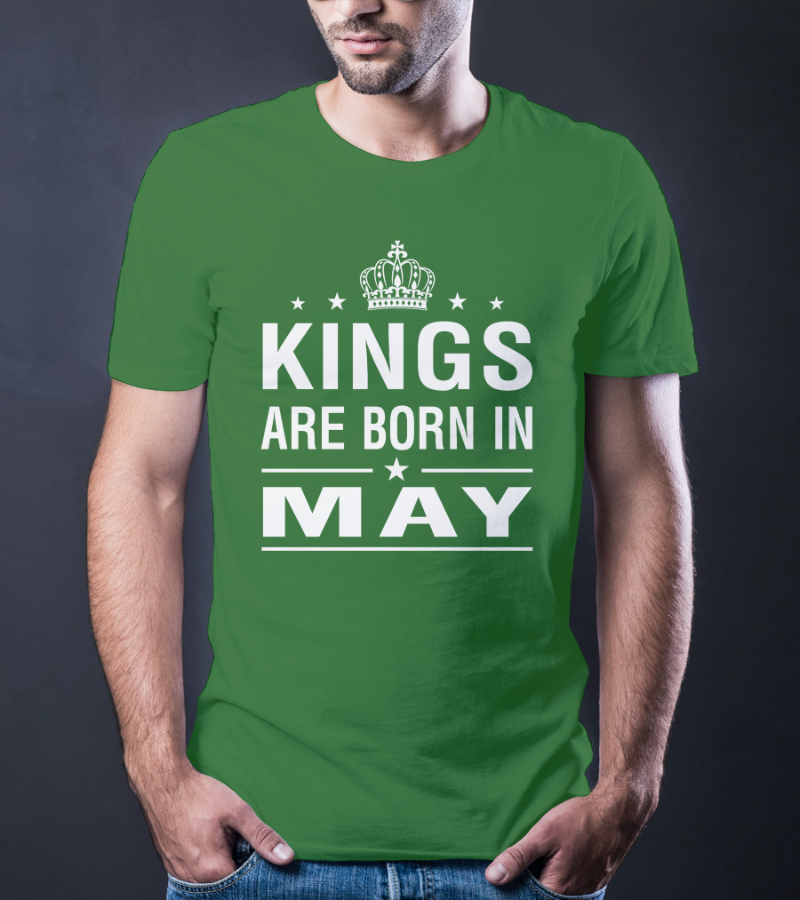 Kings Are Born In May Crown Stars T-Shirt