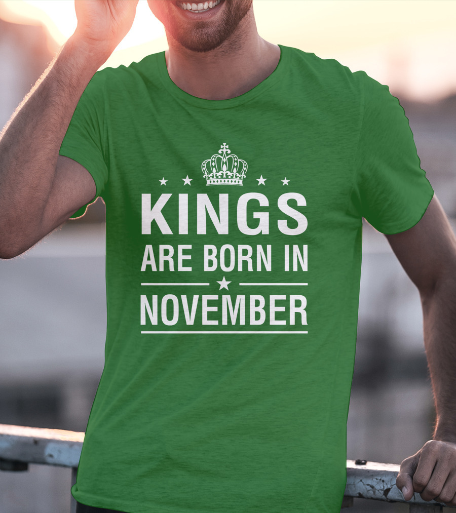Kings Are Born In November Crown Stars T-Shirt
