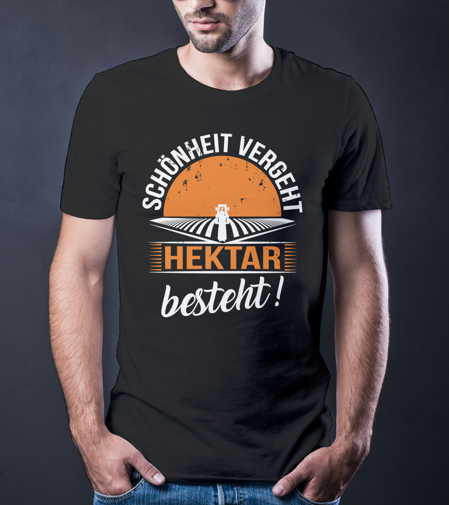 Schönheit Vergeht Hektar Besteht Traktor Landwirtschaft Feld Sonnenuntergang T-Shirt