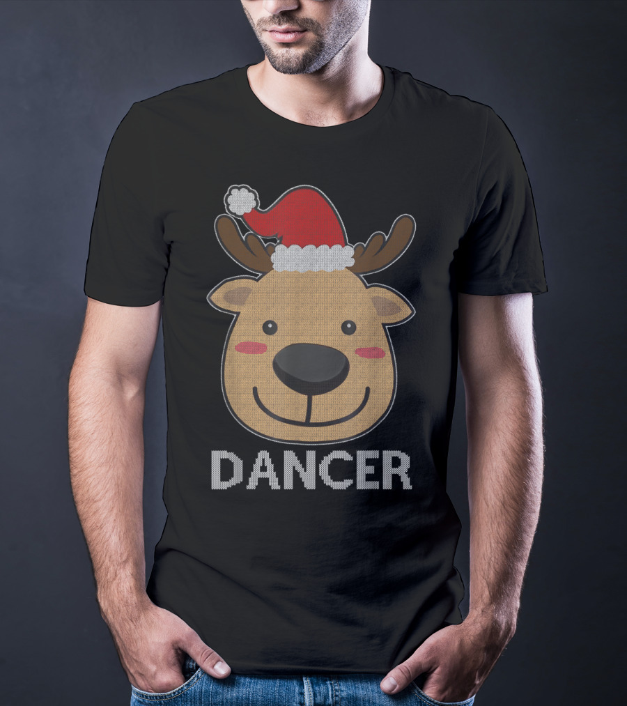 Santa Reindeer Dancer Ugly Christmas T-Shirt