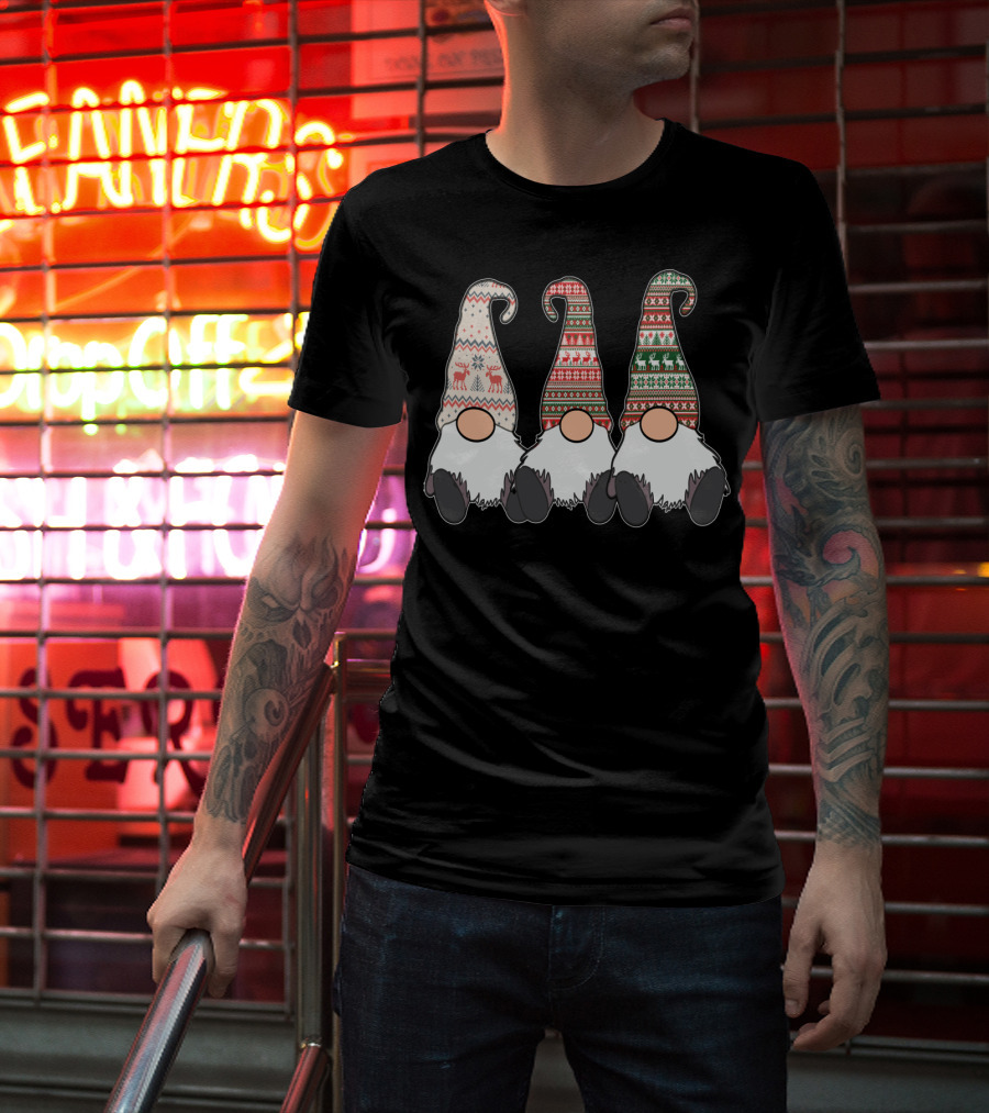 3 Nordic Gnomes Winter Christmas Swedish Tomte Scandinavian T-Shirt