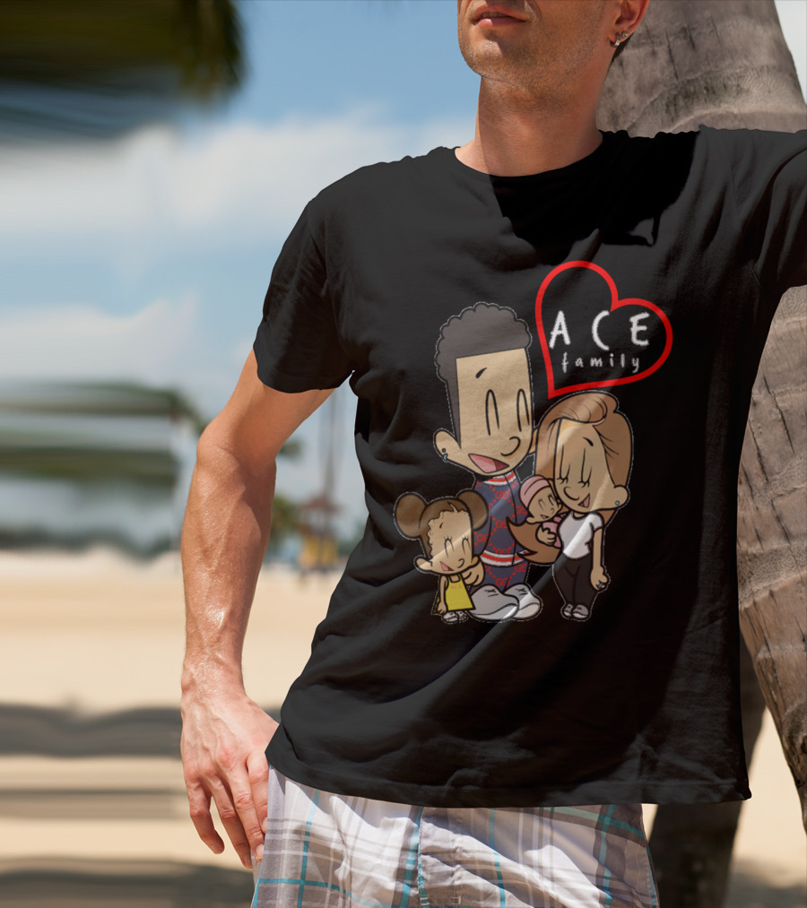 Ace Family Cartoon Heart Merck T-Shirt