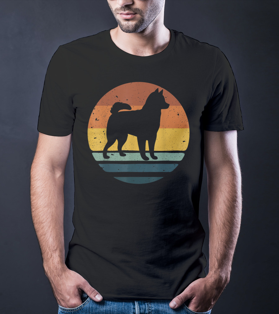 Alaskan Klee Kai Vintage Dog Sunset T-Shirt
