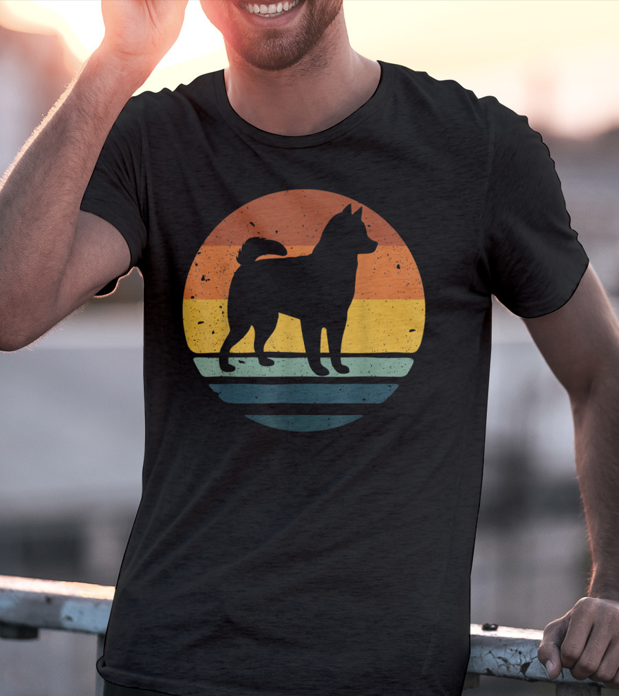 Alaskan Klee Kai Vintage Dog Sunset T-Shirt
