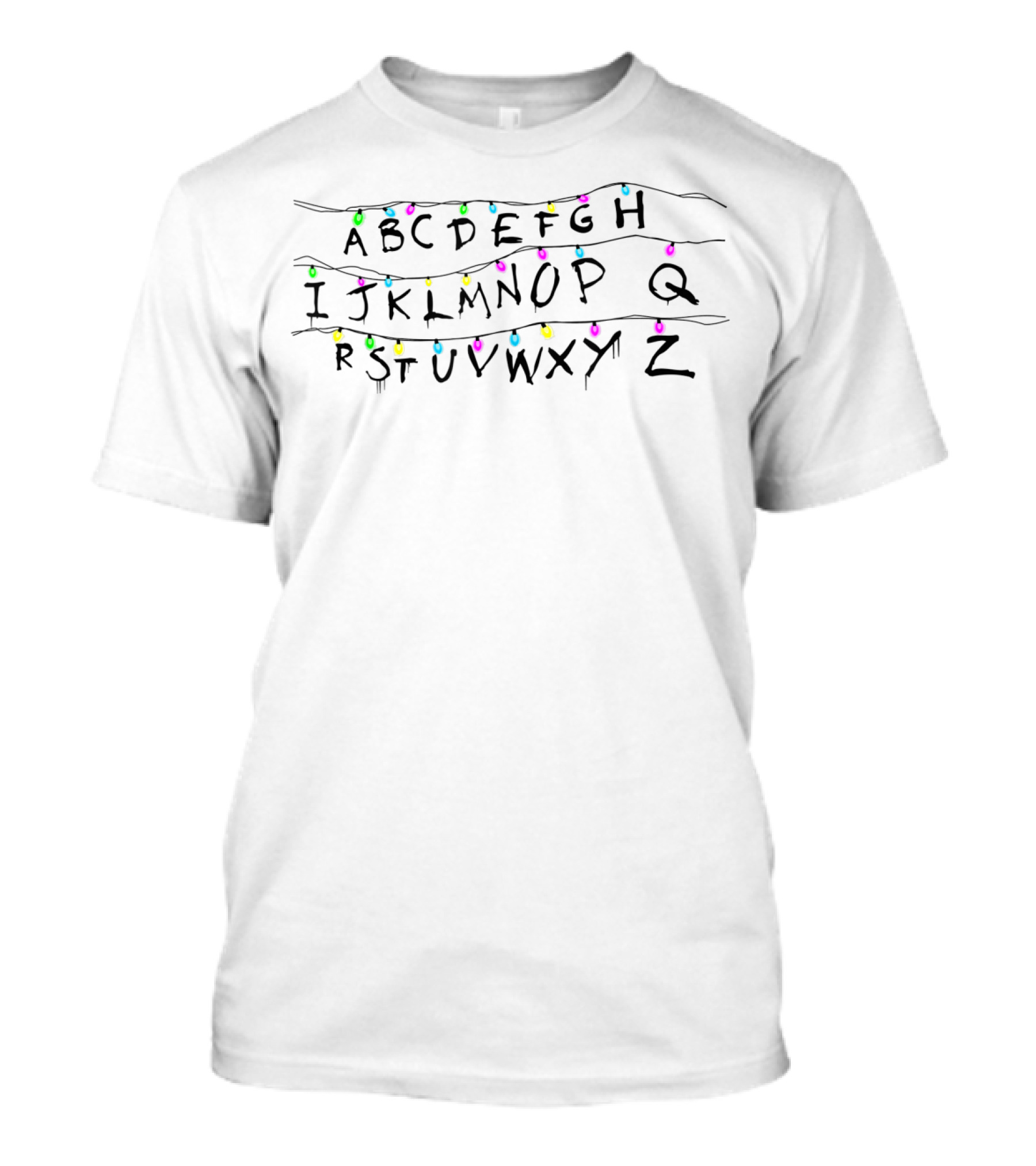 Alphabet Christmas Lights Inspired By Stranger Xmas Abc T-Shirt
