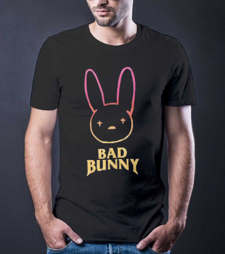 Bad Bunny Faded Gradient Bunny Face T-Shirt