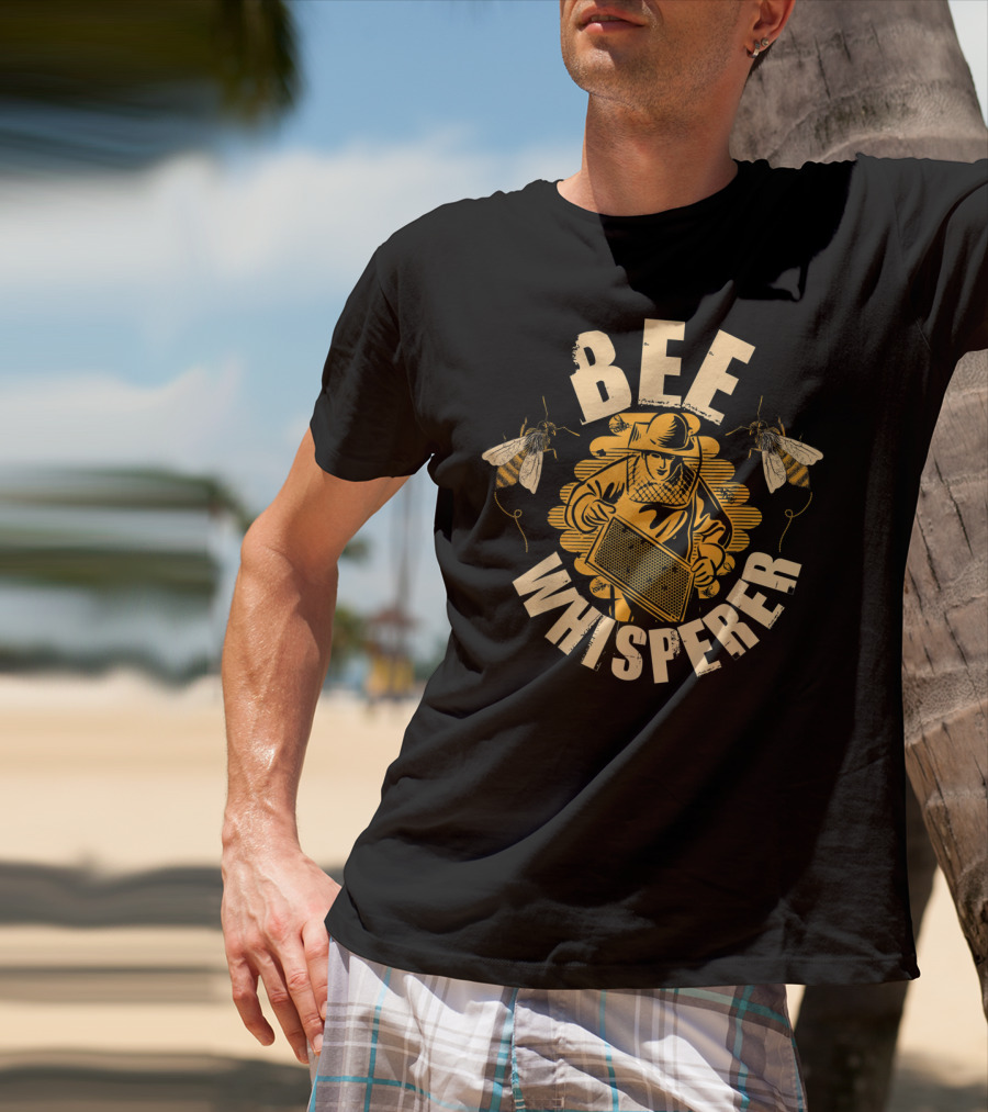 Bee Whisperer Beekeeper Vintage Graphic With Honeybees T-Shirt