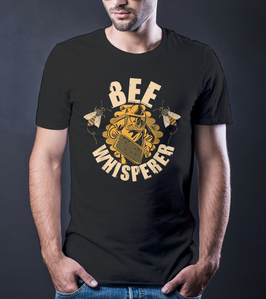 Bee Whisperer Beekeeper Vintage Graphic With Honeybees T-Shirt