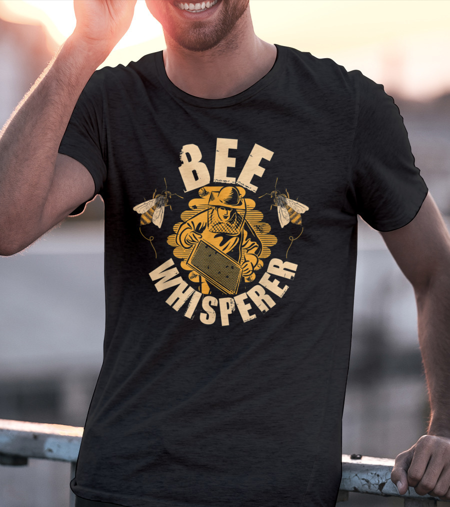 Bee Whisperer Beekeeper Vintage Graphic With Honeybees T-Shirt