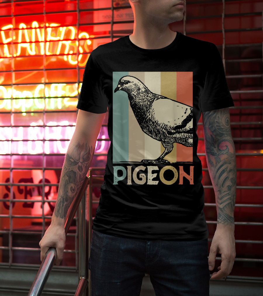 Pigeon Breeder Racing Retro Bird Stripes T-Shirt